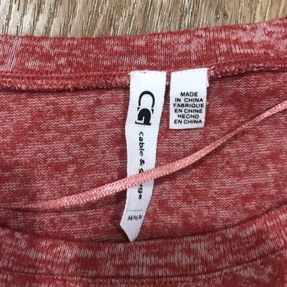 CABLE & GAUGE Bow Tie Detail Rust Color Sweater Long Sleeve Top M Like New - Picture 5 of 6